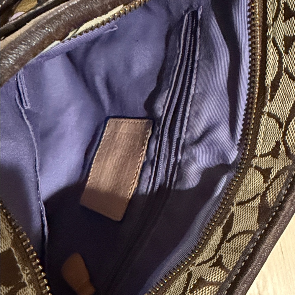 Coach Patchwork Shoulder Bag - Brown, Purple, Gold - Picture 3 of 3